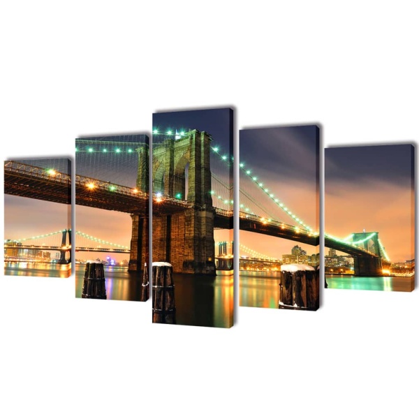 Set Tablouri De Perete Cu Imprimeu Podul Brooklyn 200 x 100 cm 241553